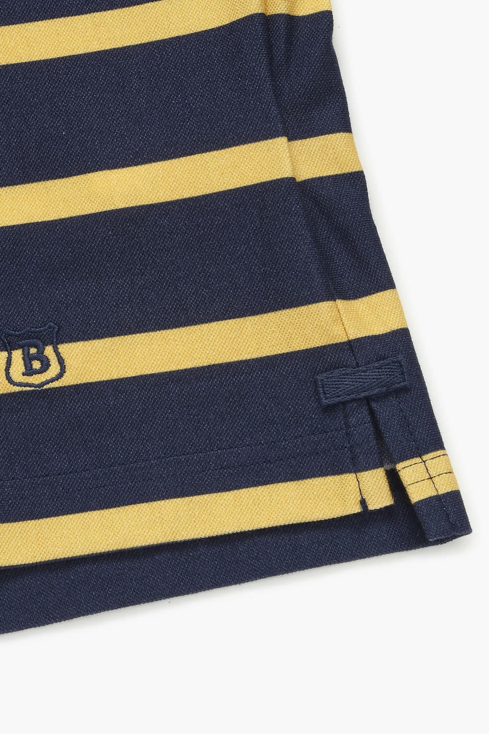 코튼 스트라이프 폴로 102 옐로우 긴소매 티셔츠