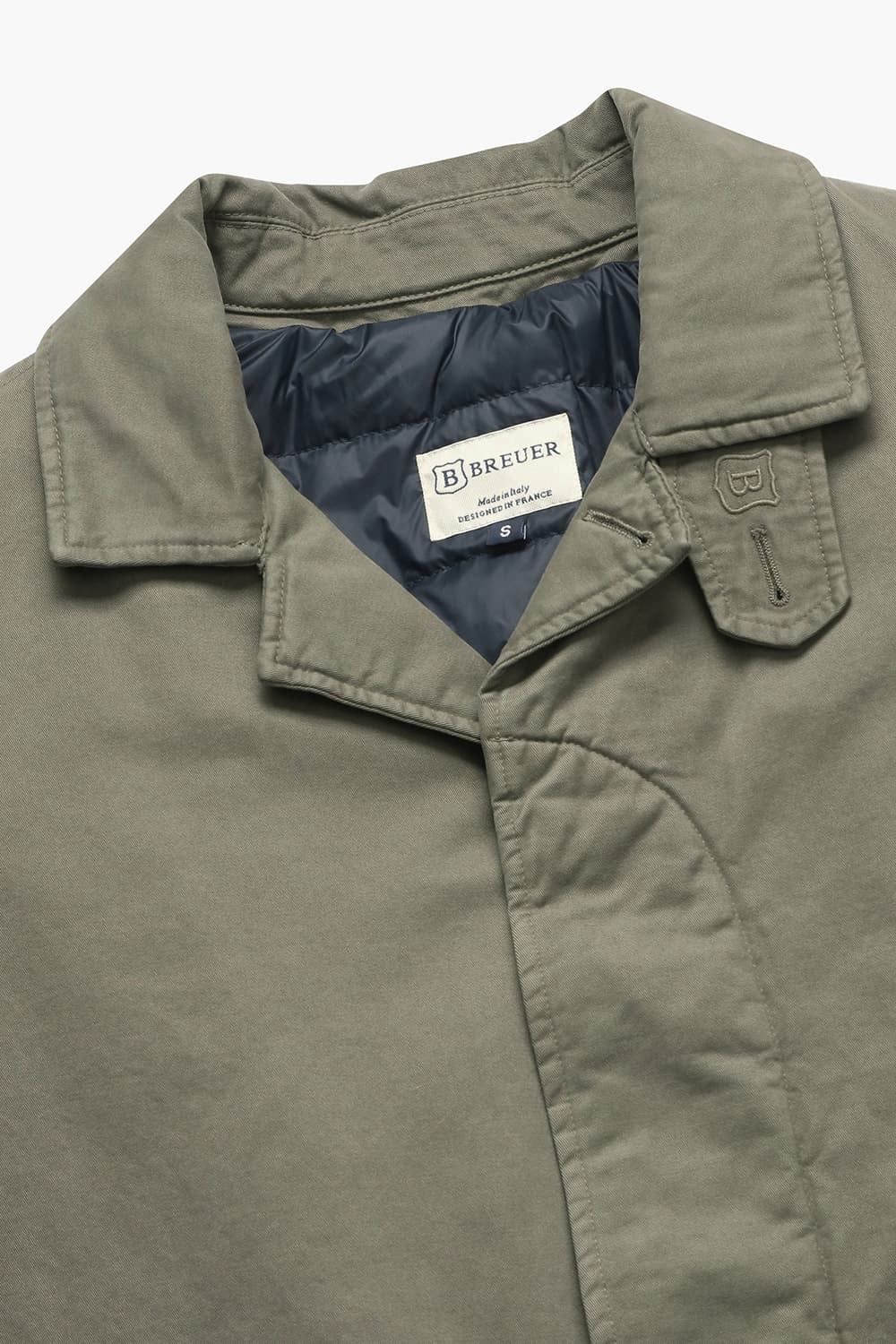 BORART 코튼 다운 안감 103 라이트카키 트렌치 코트