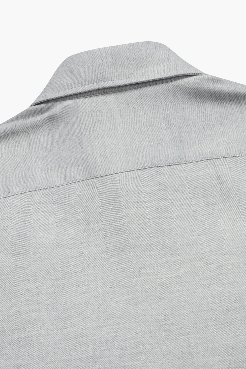 면 혼방 헤링본 플란넬 306 라이트그레이 셔츠