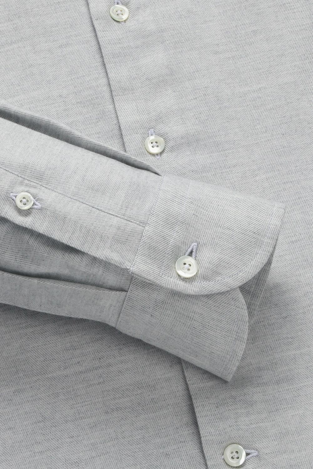 면 혼방 헤링본 플란넬 306 라이트그레이 셔츠