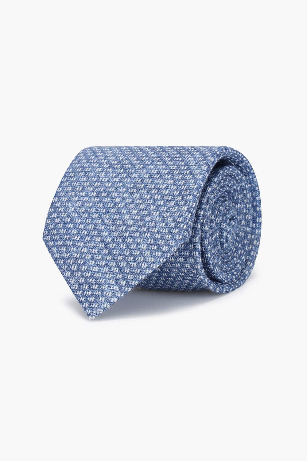 린넨 깅엄 체크 502 블루 넥타이