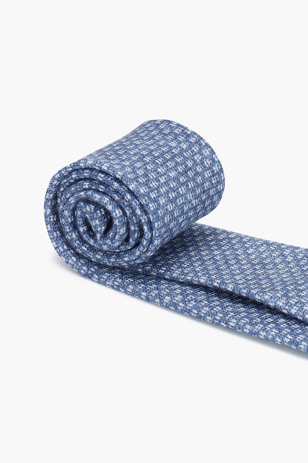 린넨 깅엄 체크 502 블루 넥타이