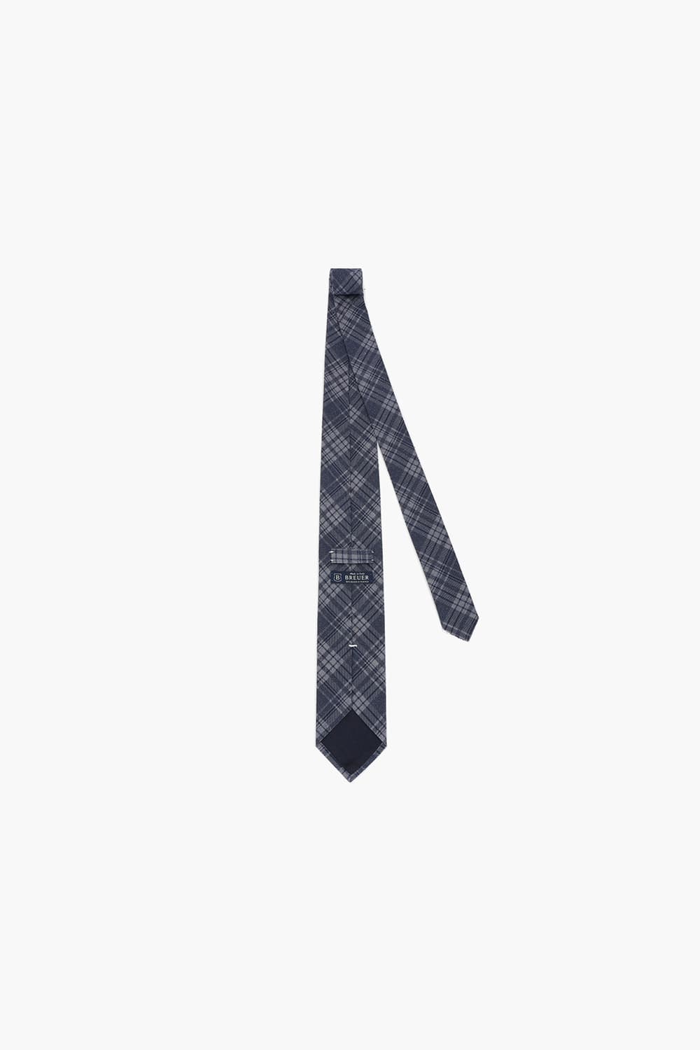 실크 혼방 타탄 체크 405 다크네이비 넥타이