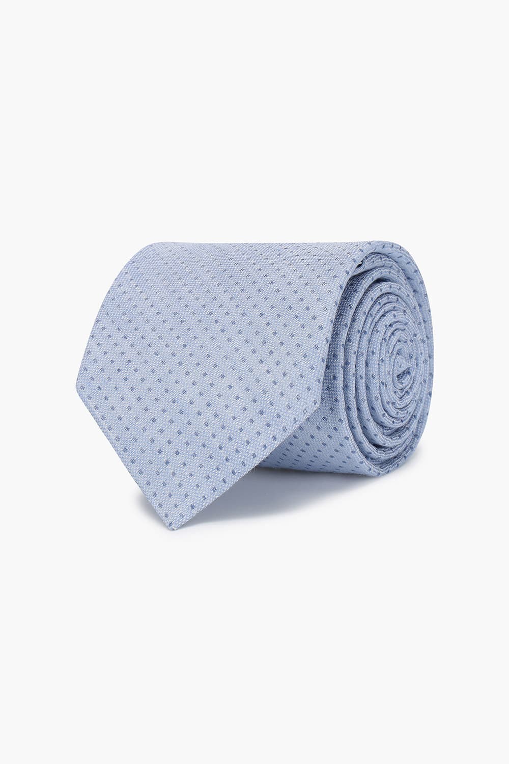 린넨 혼방 깅엄 체크 401 라이트블루 넥타이