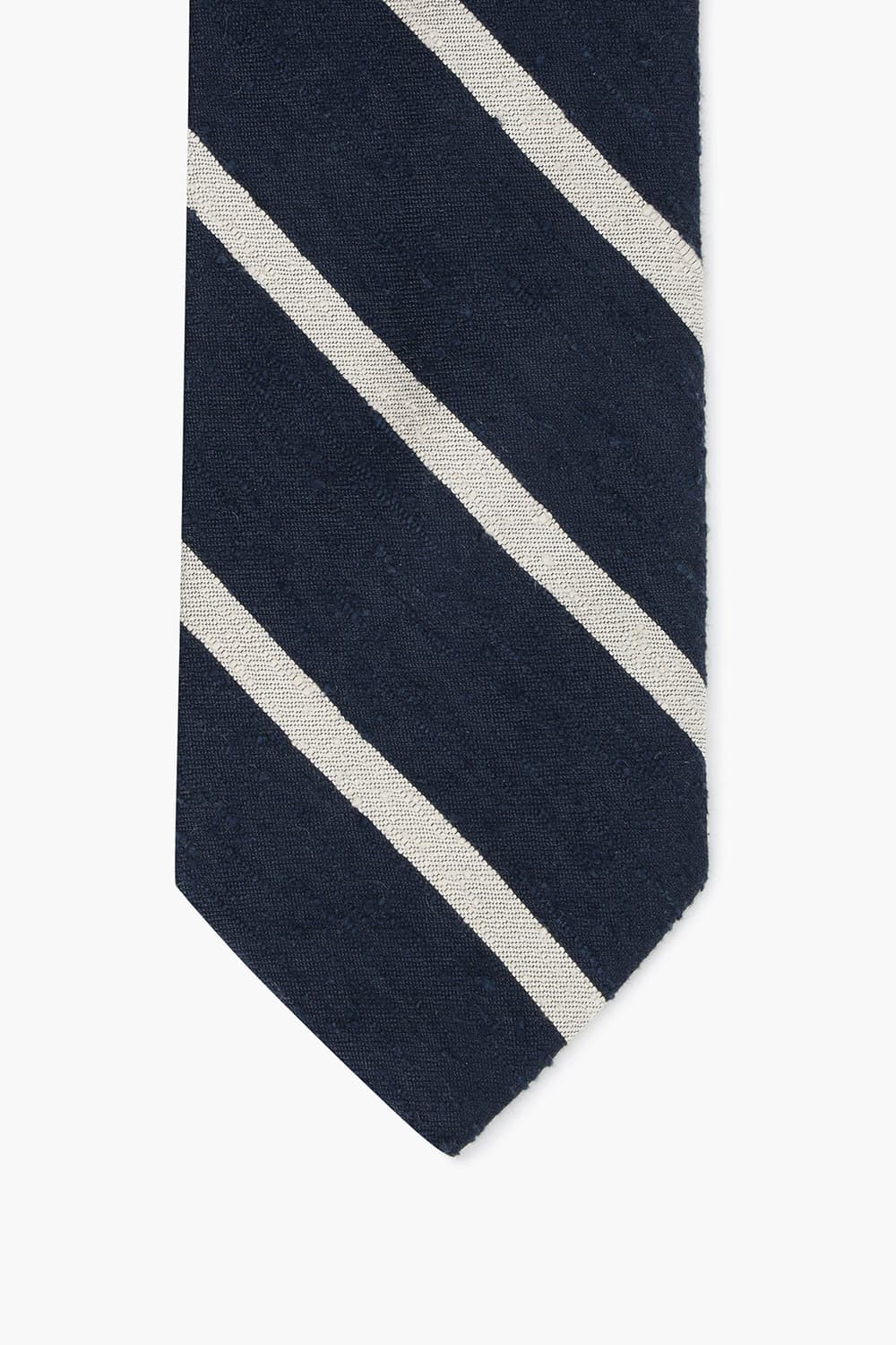 실크 스트라이프 310 다크네이비 넥타이