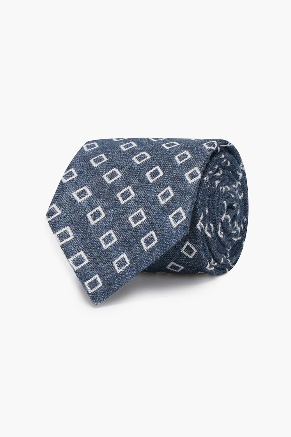 린넨 스퀘어 패턴 306 다크네이비 넥타이