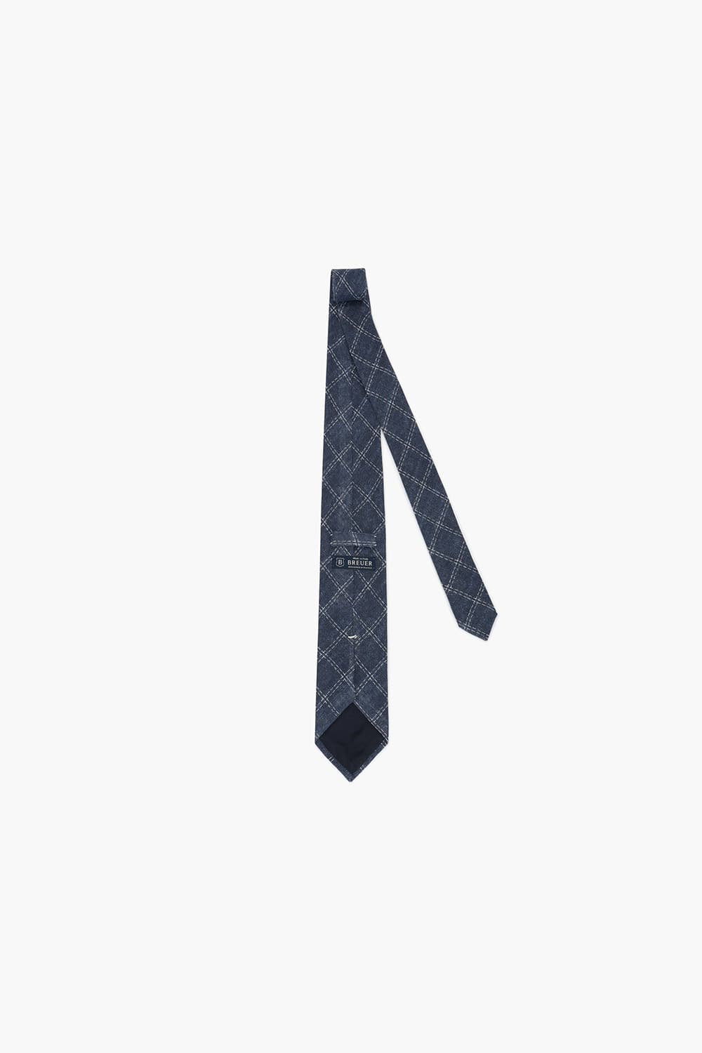린넨 윈도 체크 302 다크네이비 넥타이