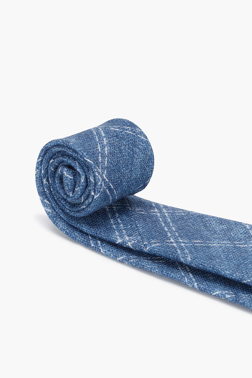 린넨 윈도 체크 302 네이비 넥타이