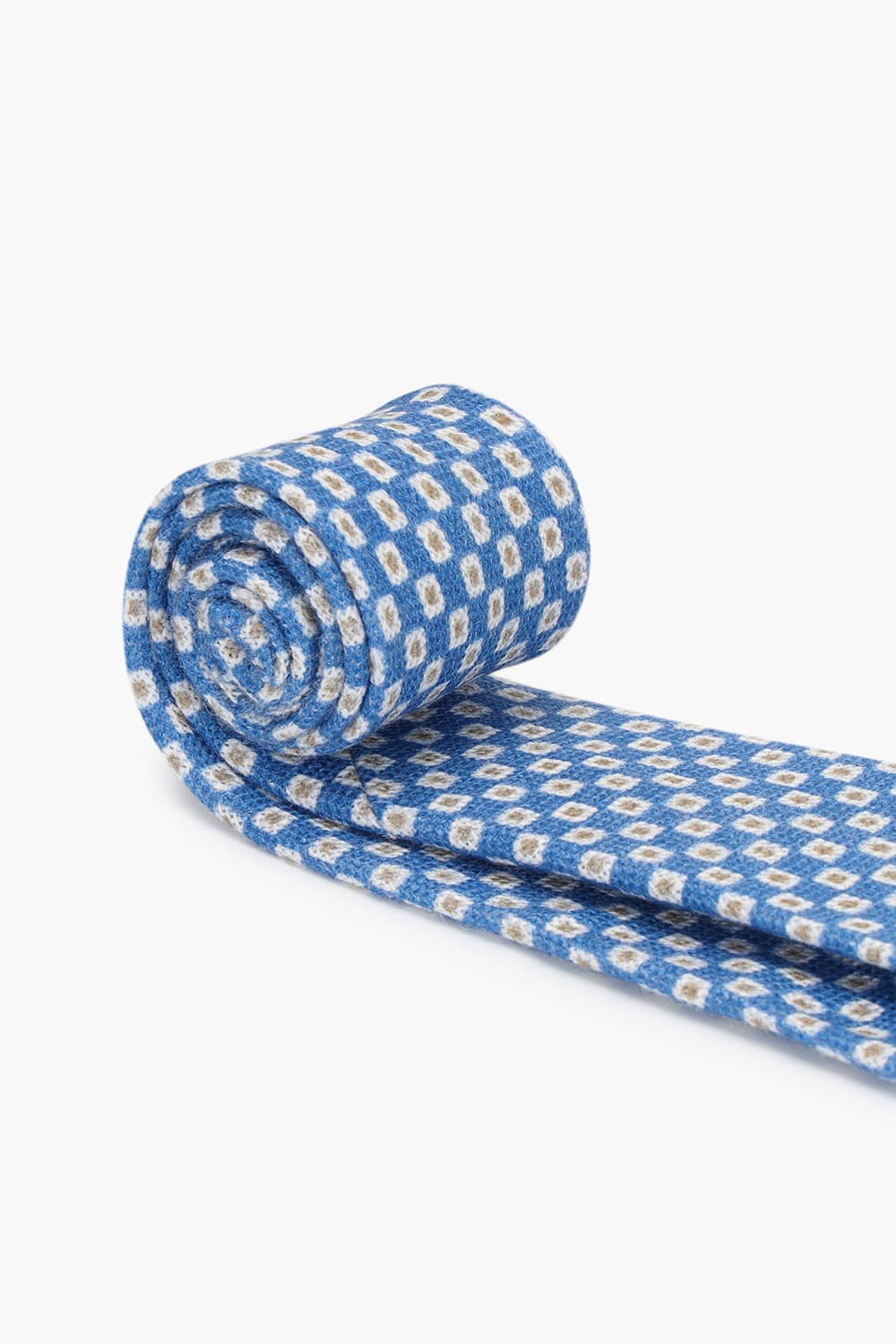 린넨 도트 패턴 201 블루 넥타이