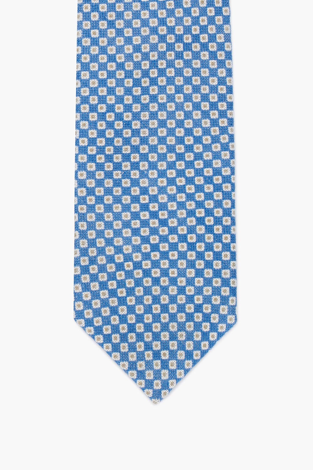 린넨 도트 패턴 201 블루 넥타이