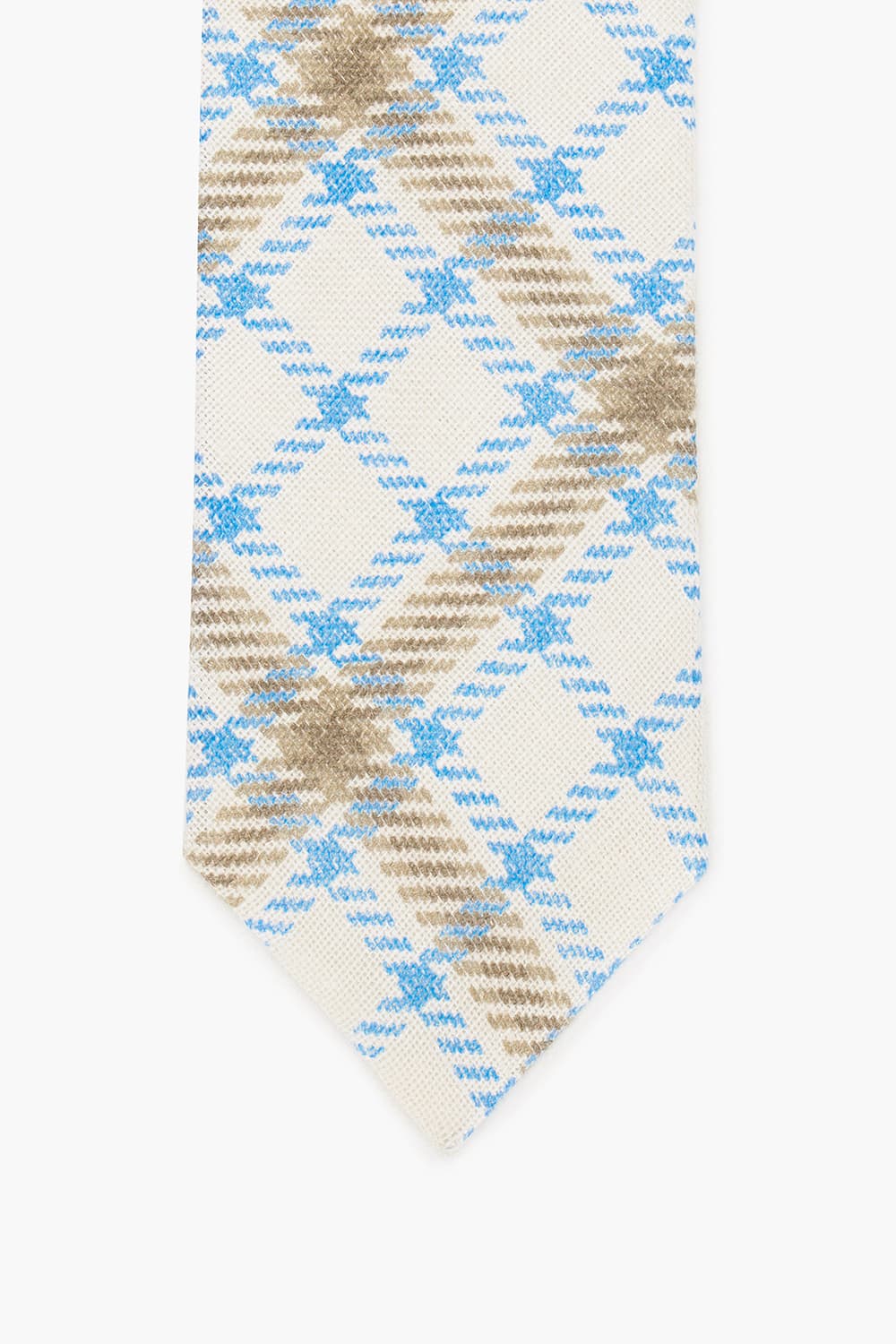 린넨 타탄 체크 118 아이보리 넥타이