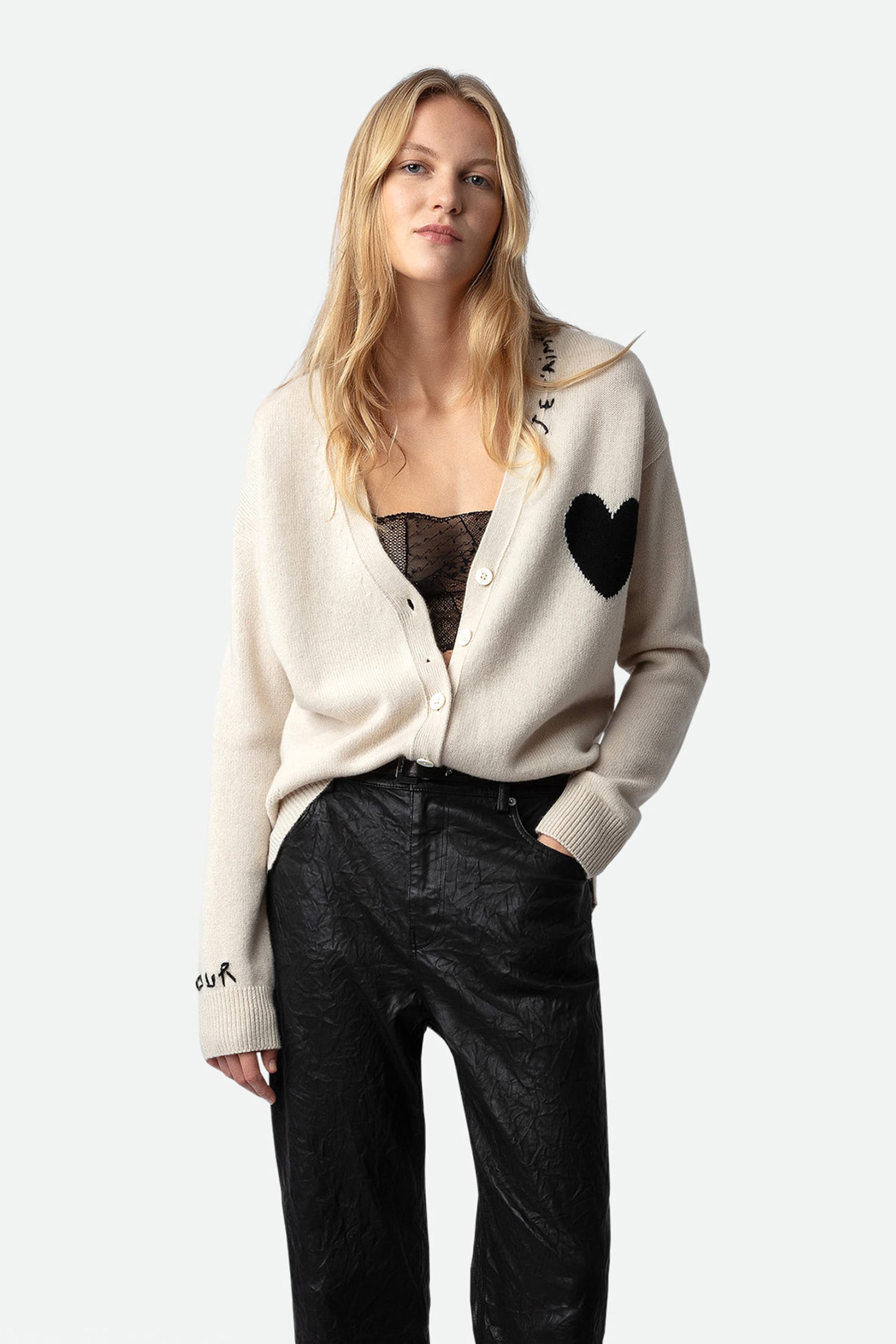 Mirka Heart Cashmere Cardigan