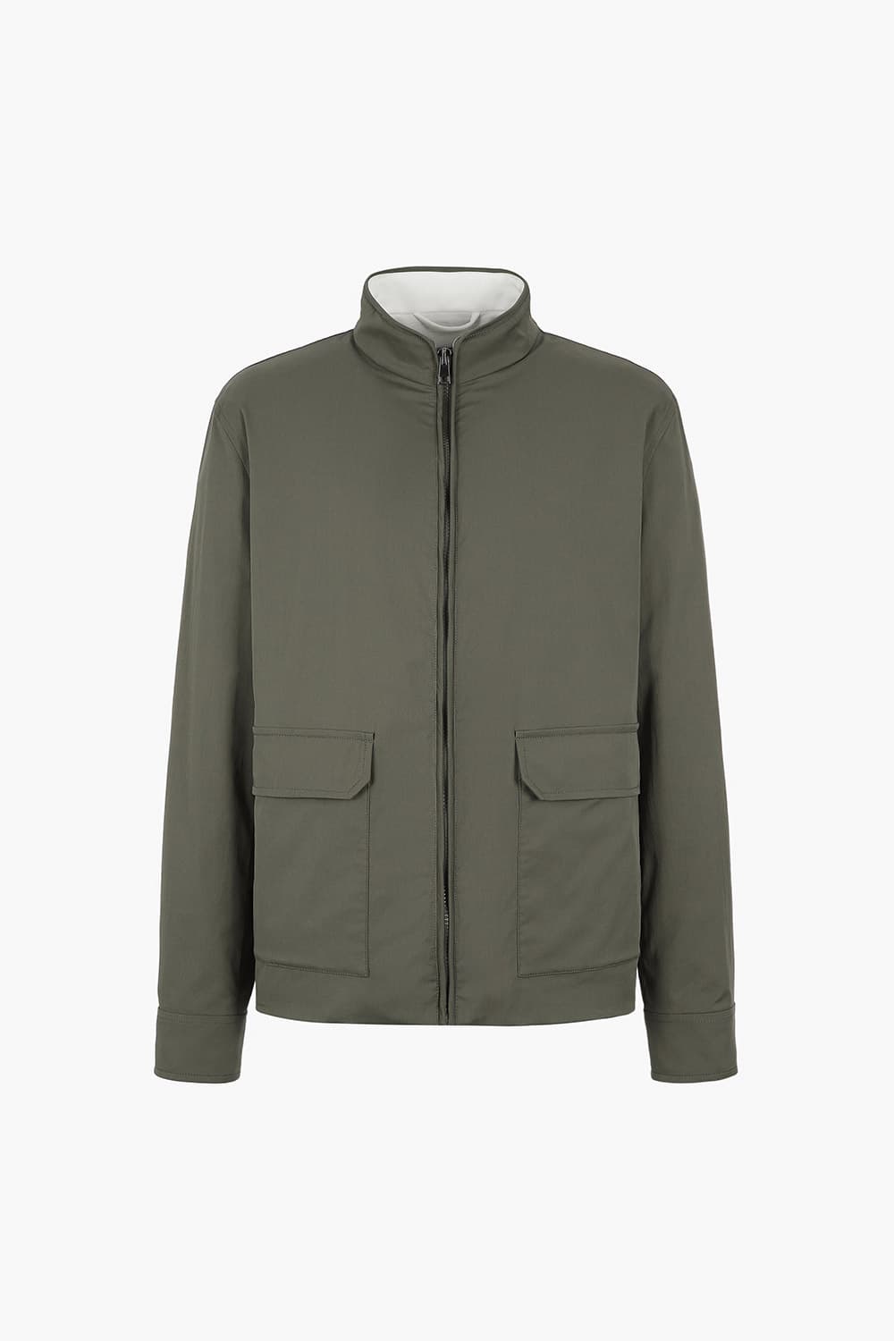 코튼 베이직 하이넥 803 카키 점퍼