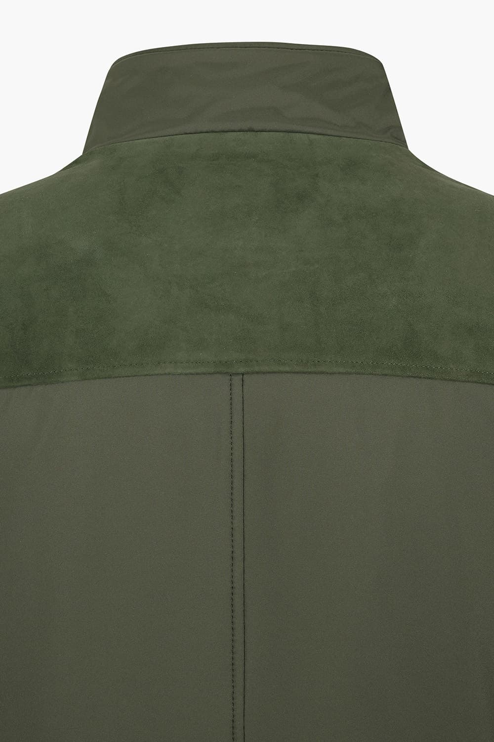 램스킨 스웨이드 패치 하이넥 801 카키 점퍼