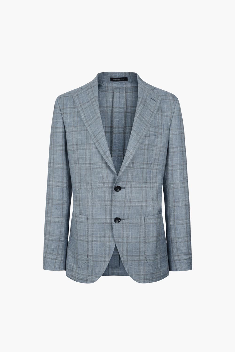 울 실크 혼방 로로피아나 807 블루 테일러드 자켓