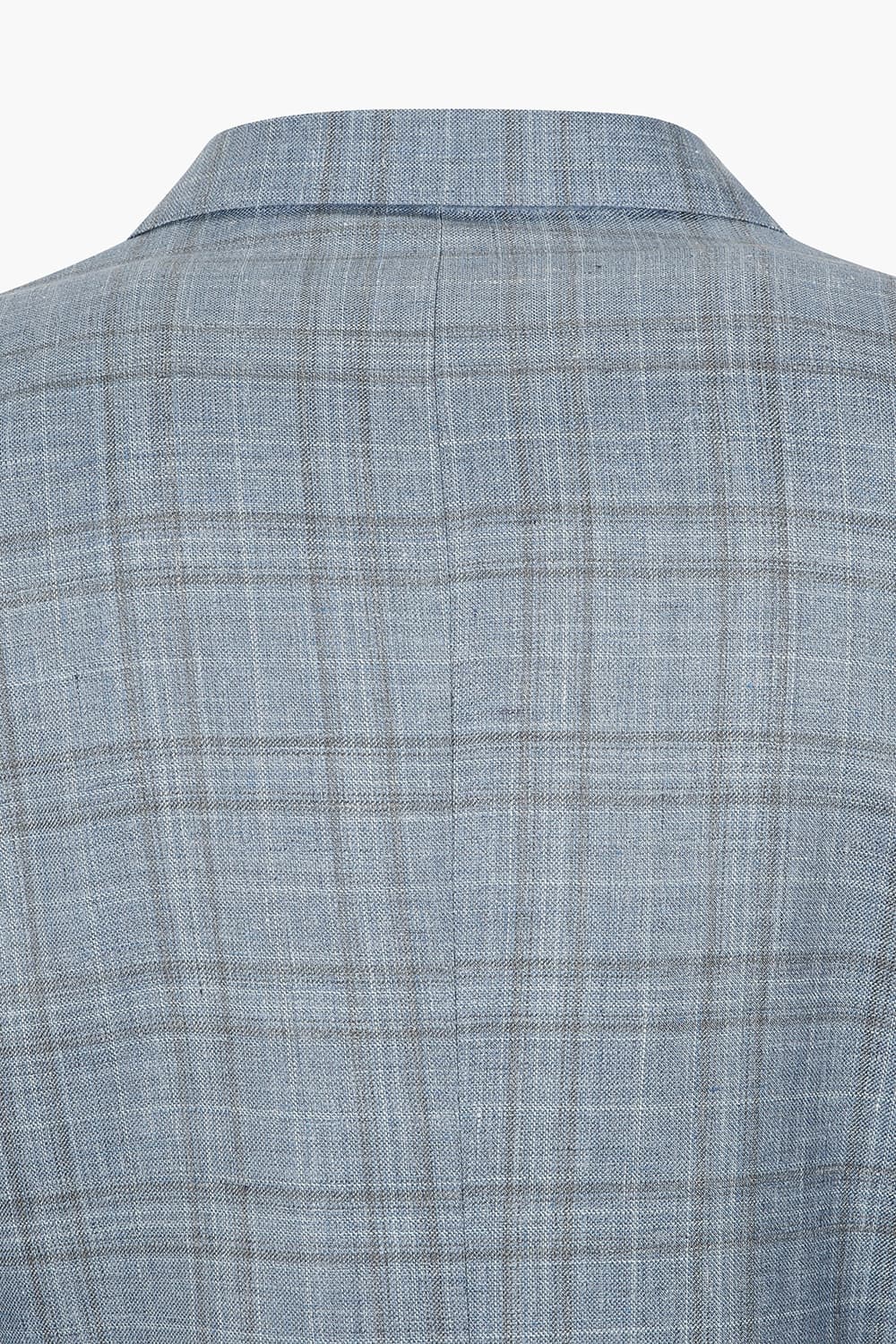 울 실크 혼방 로로피아나 807 블루 테일러드 자켓