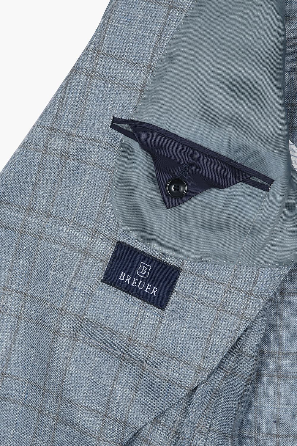 울 실크 혼방 로로피아나 807 블루 테일러드 자켓