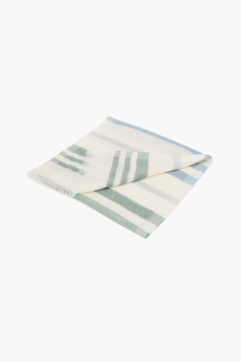 CASH 린넨 스트라이프 101 아이보리 스카프