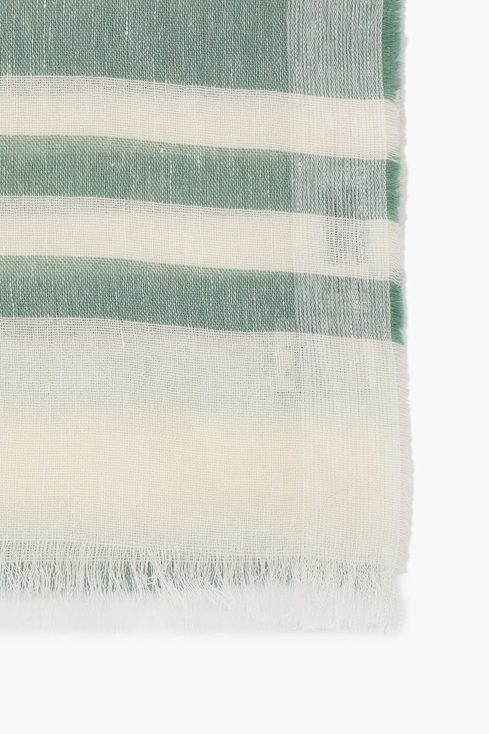 CASH 린넨 스트라이프 101 아이보리 스카프