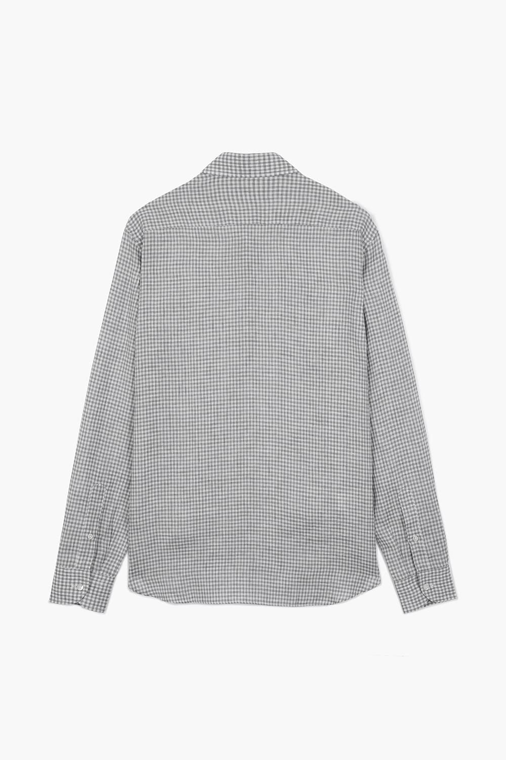 BEAULIEU 코튼 깅엄 체크 315 그레이 셔츠