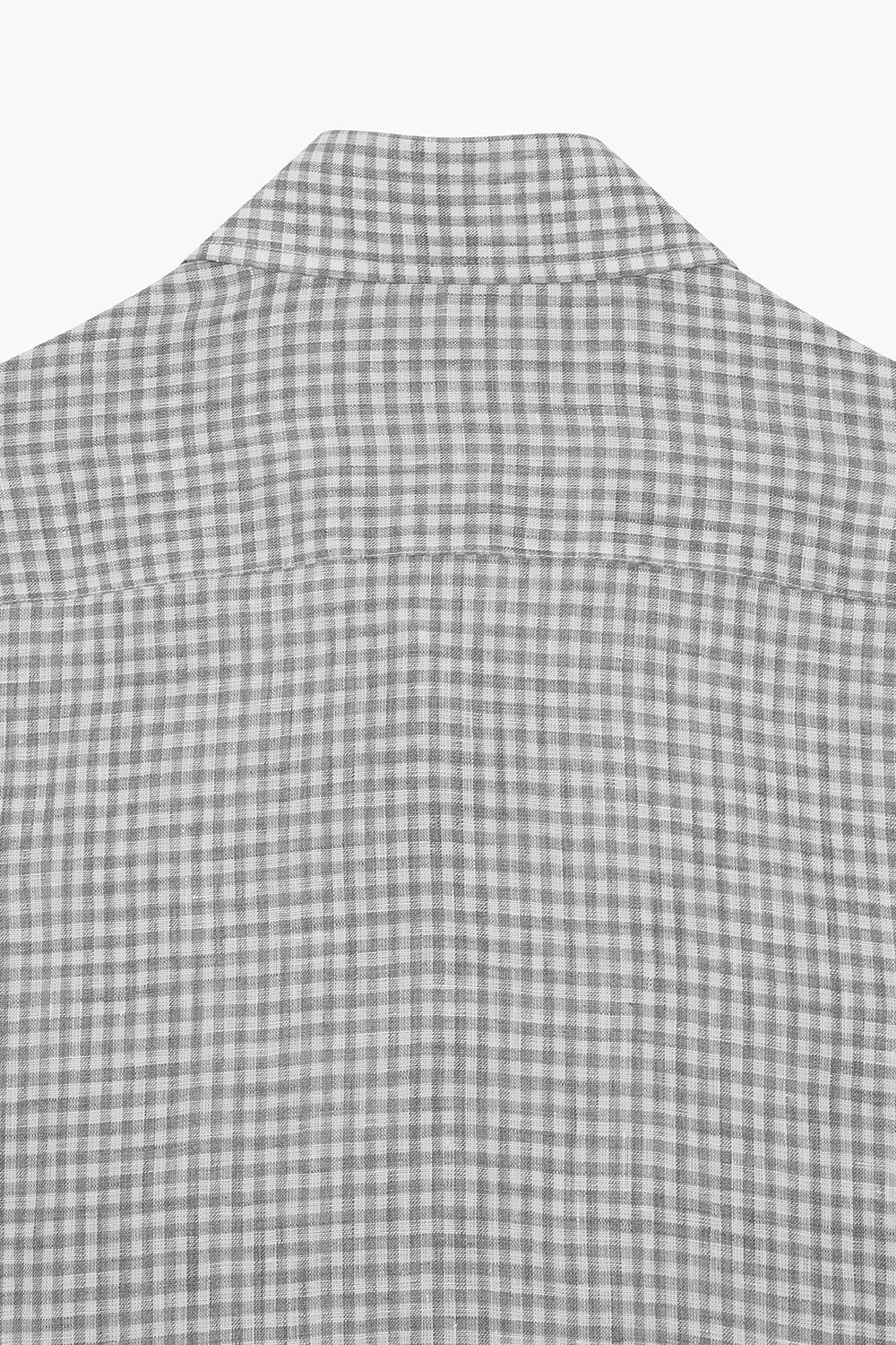 BEAULIEU 코튼 깅엄 체크 315 그레이 셔츠