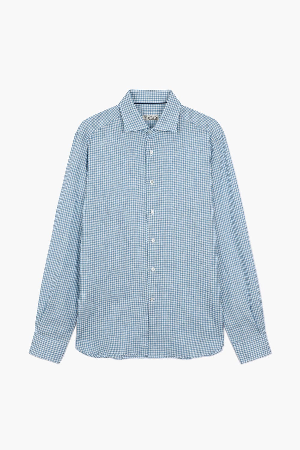 BEAULIEU 코튼 깅엄 체크 315 블루 셔츠
