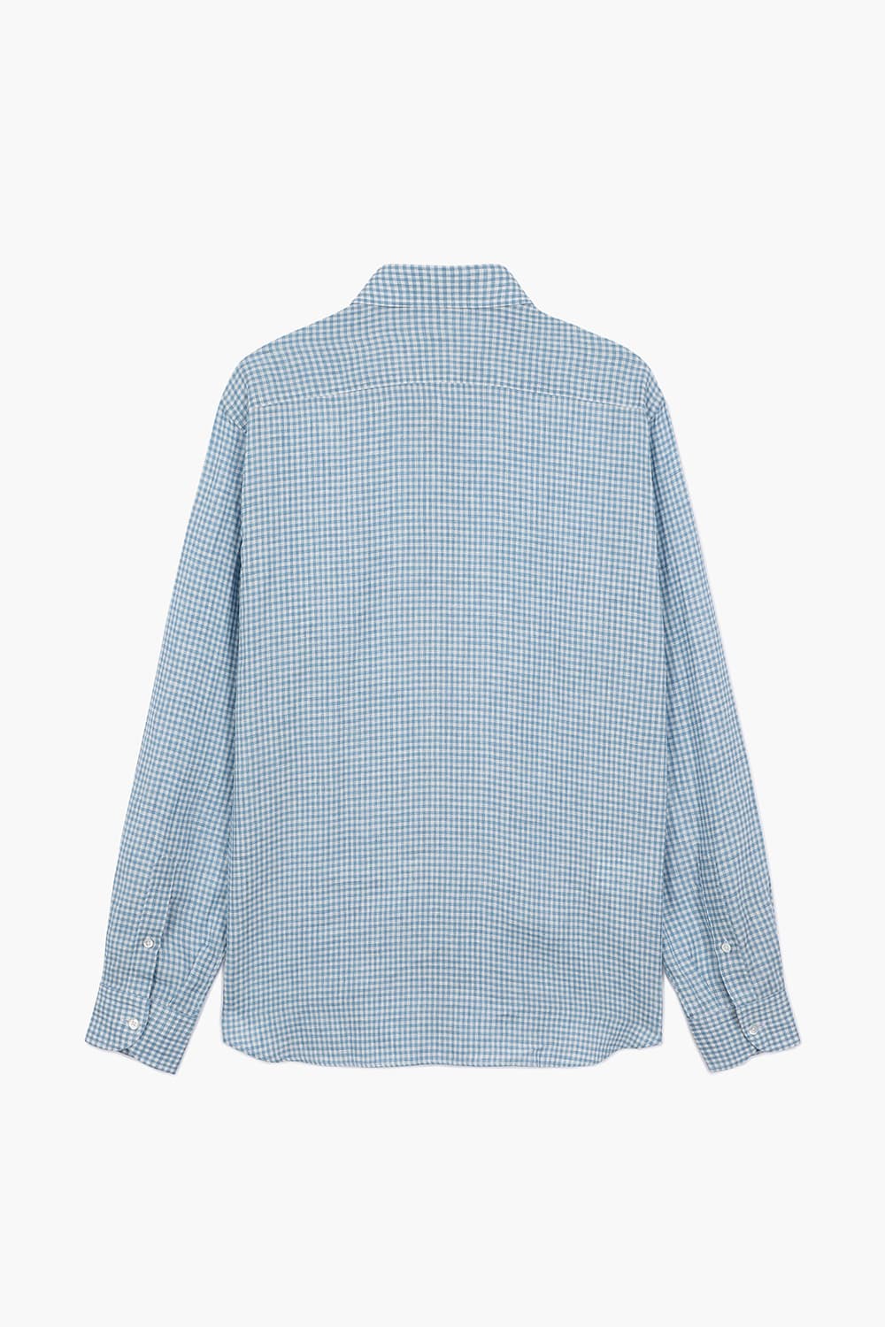 BEAULIEU 코튼 깅엄 체크 315 블루 셔츠