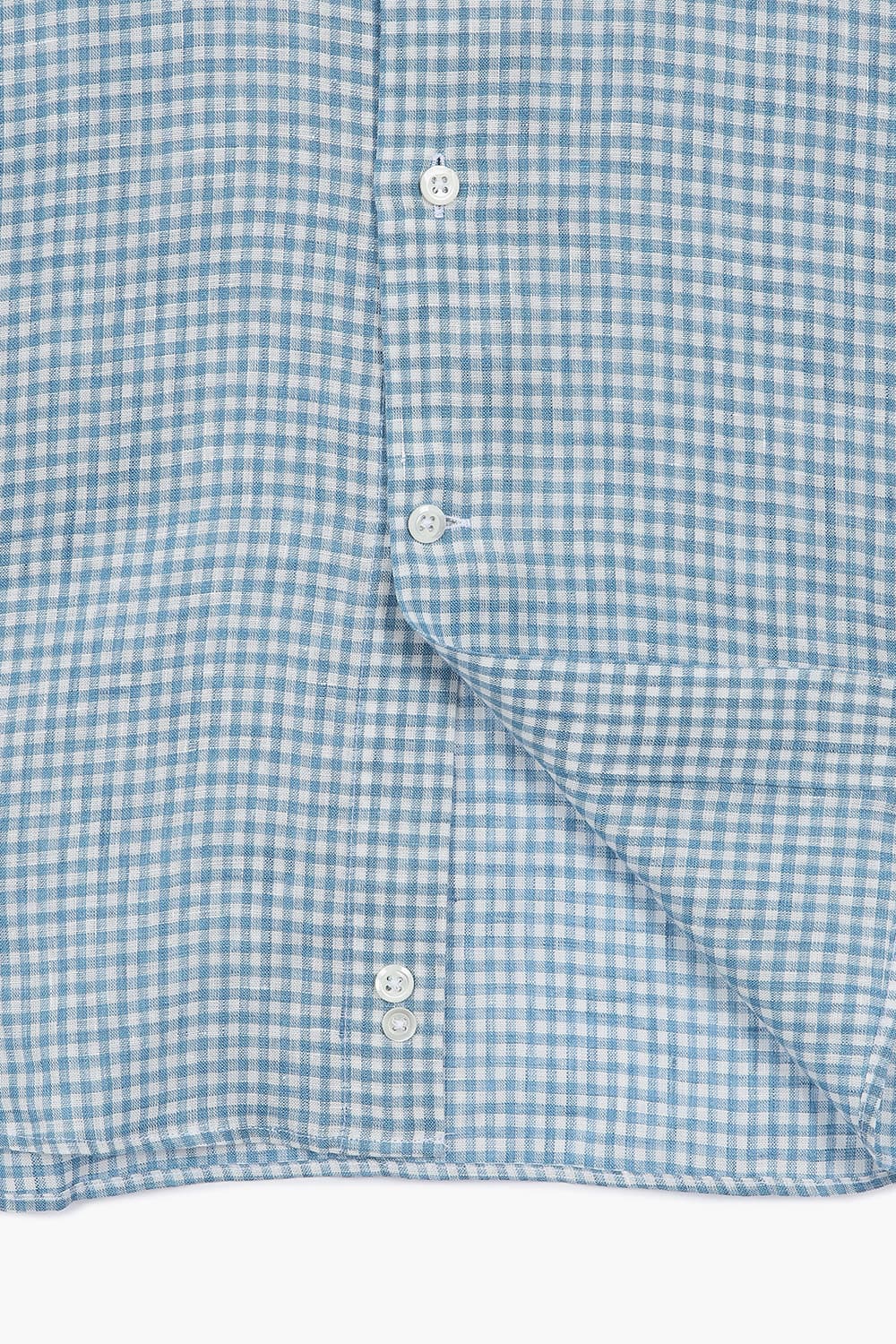 BEAULIEU 코튼 깅엄 체크 315 블루 셔츠