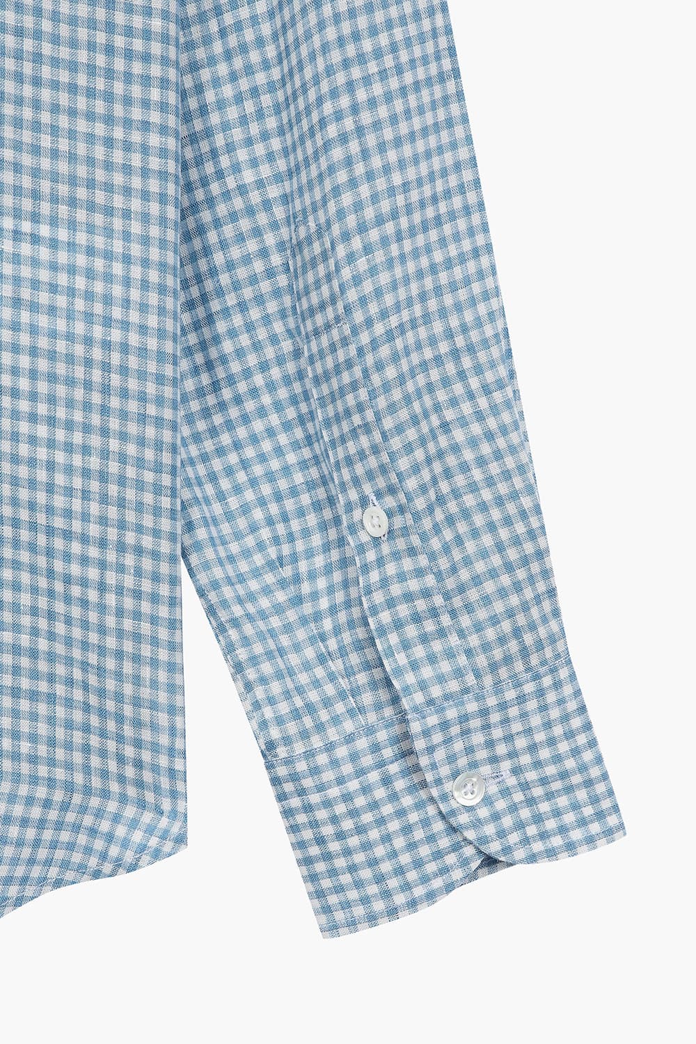 BEAULIEU 코튼 깅엄 체크 315 블루 셔츠