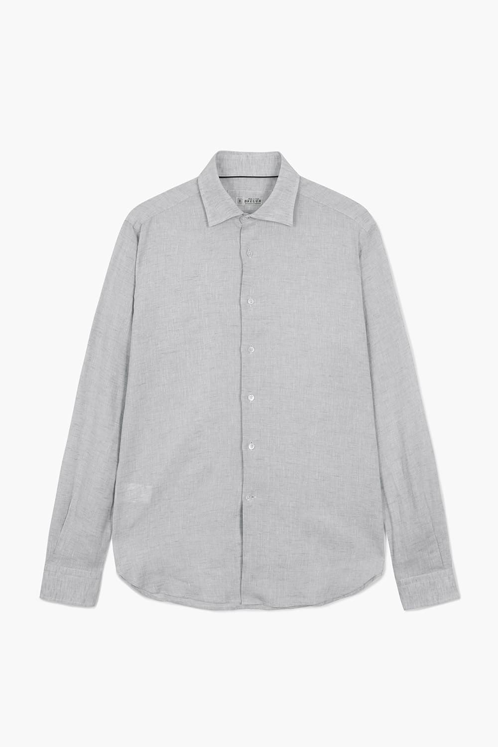 BEAULIEU 코튼 베이직 와이드 카라 311 그레이 셔츠