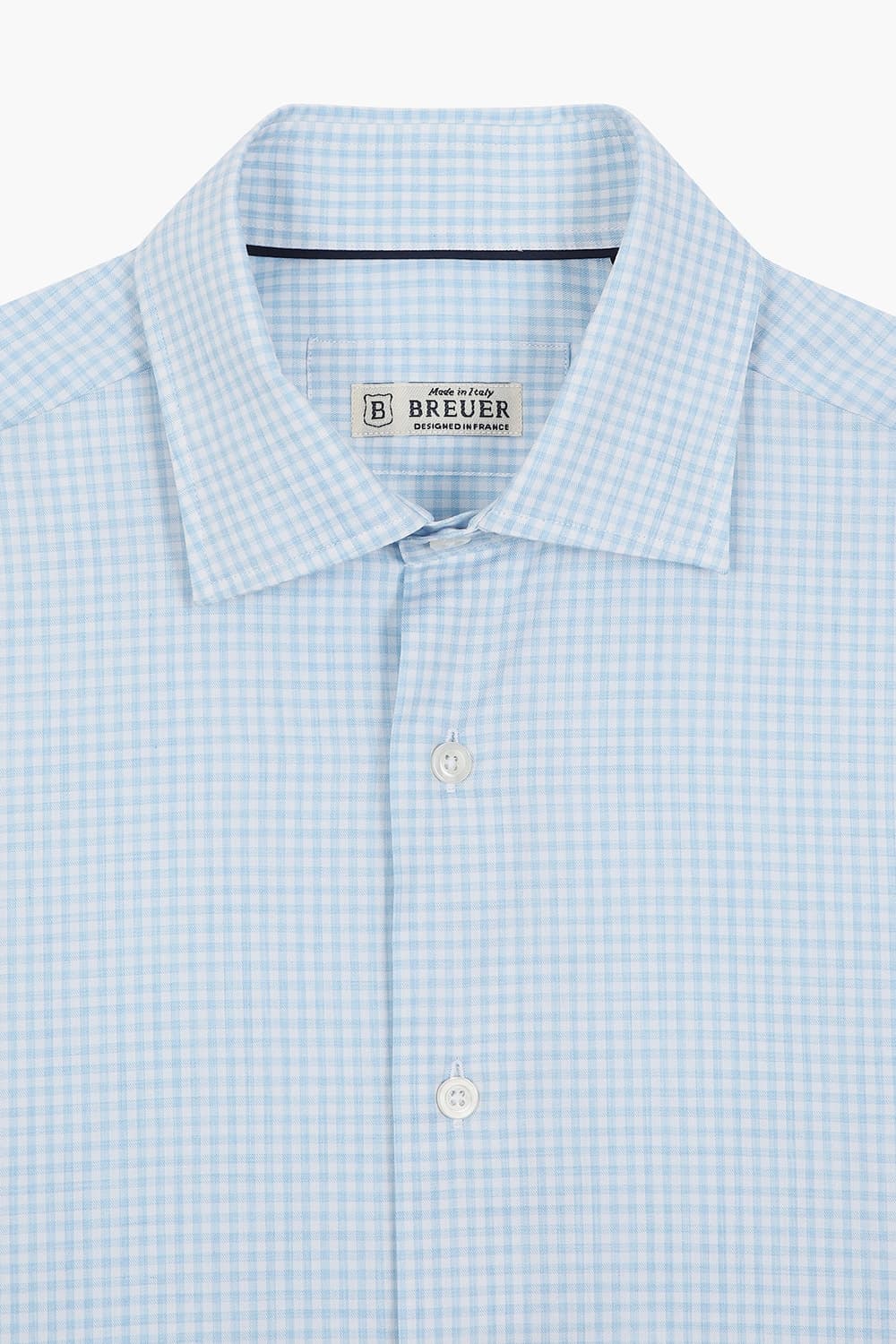 BEAULIEU 코튼 깅엄 체크 307 라이트블루 셔츠