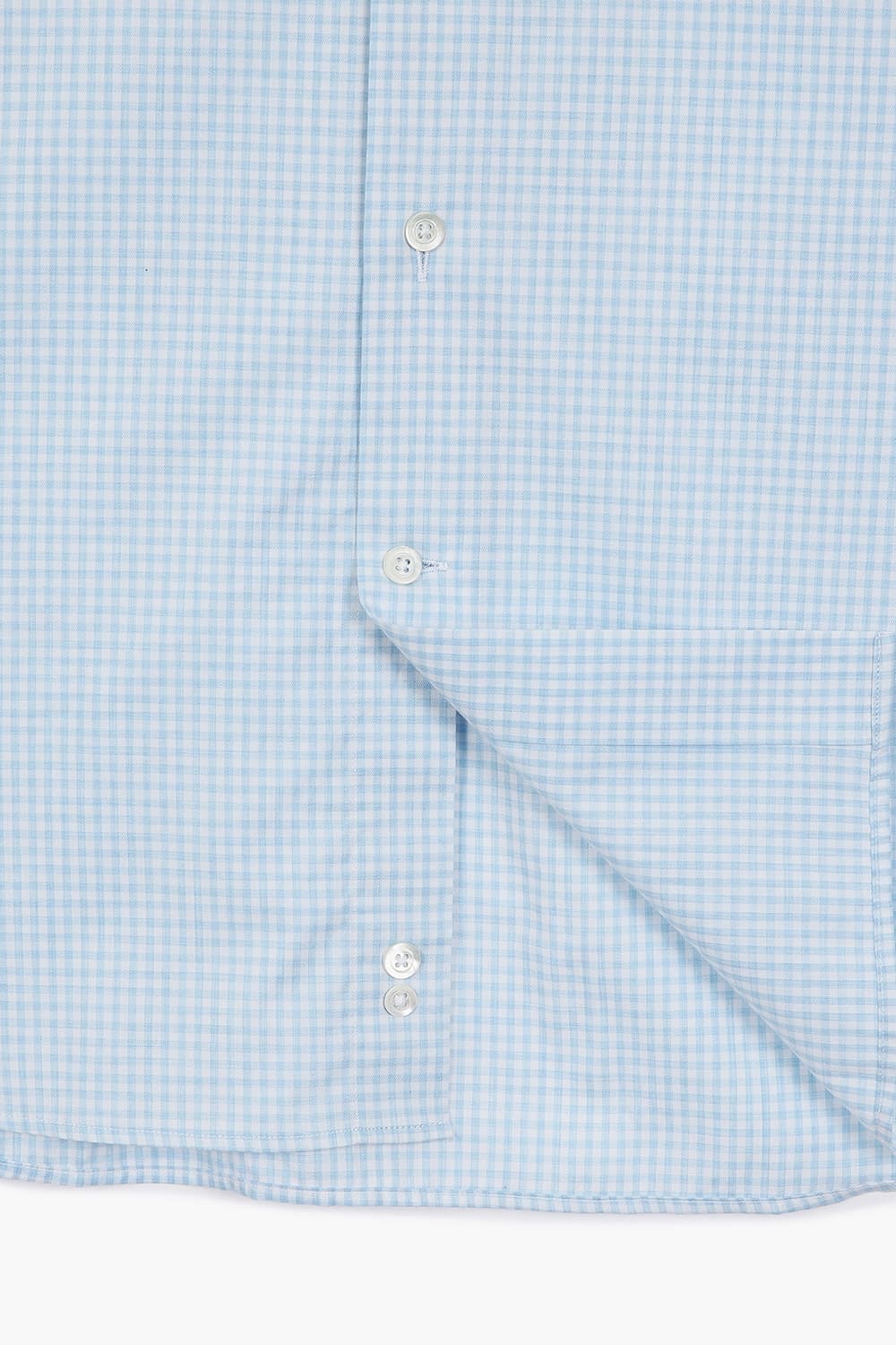 BEAULIEU 코튼 깅엄 체크 307 라이트블루 셔츠