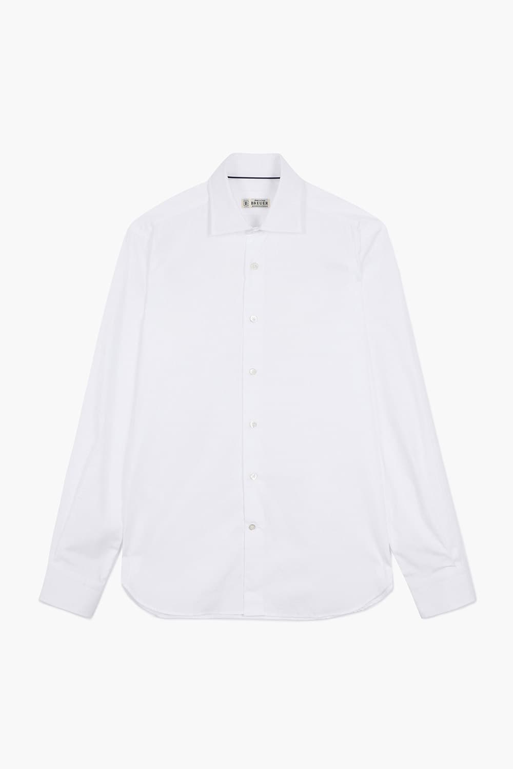 BEAULIEU 코튼 베이직 와이드 카라 302 화이트 셔츠