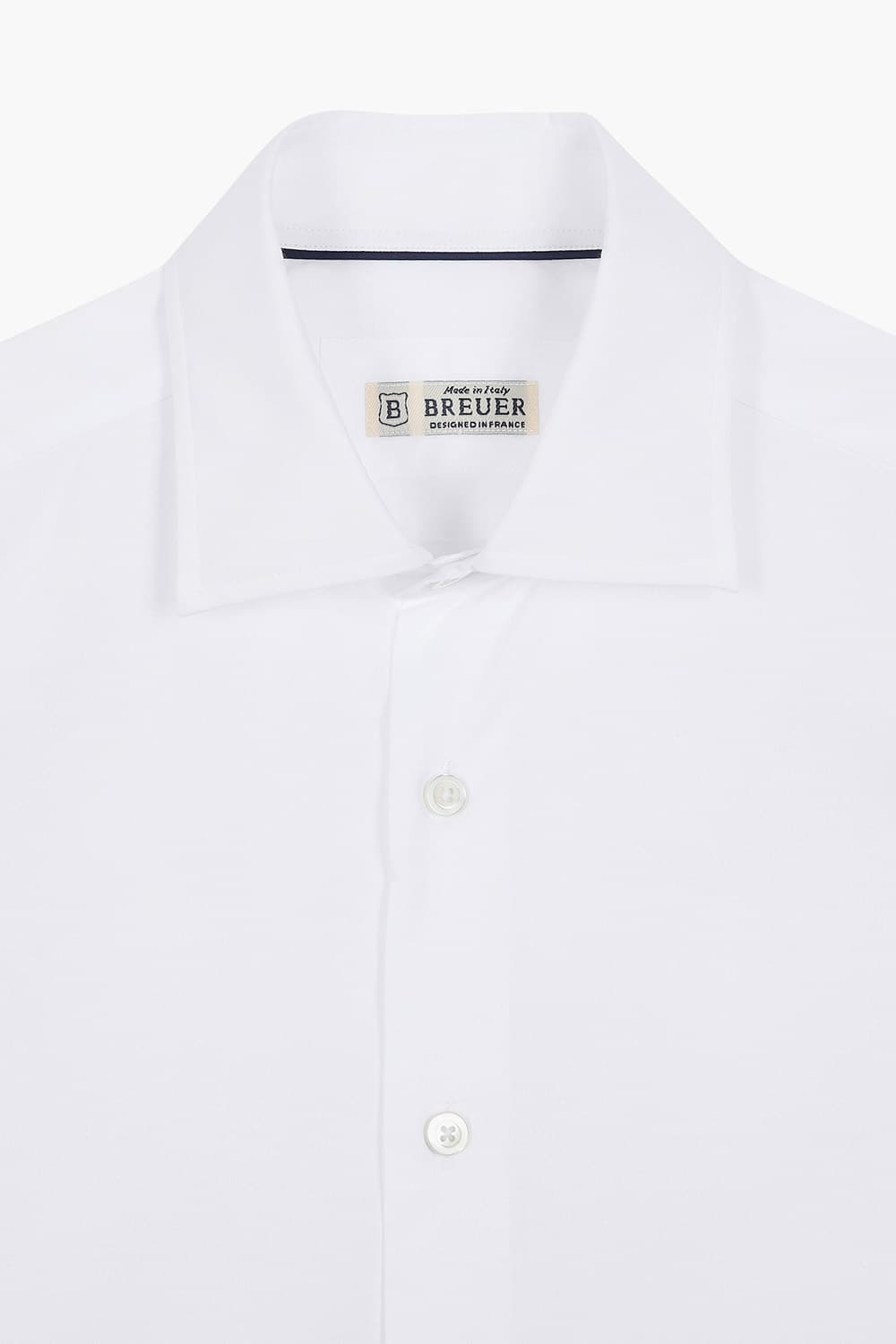 BEAULIEU 코튼 베이직 와이드 카라 302 화이트 셔츠