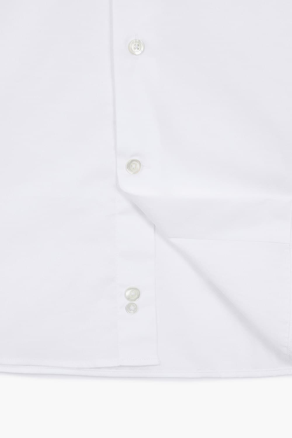 BEAULIEU 코튼 베이직 와이드 카라 302 화이트 셔츠