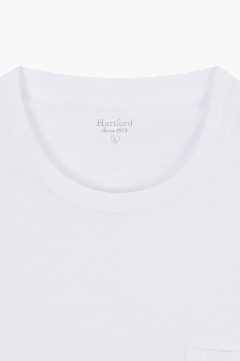 코튼 포켓 크루넥 502 화이트 반소매 티셔츠