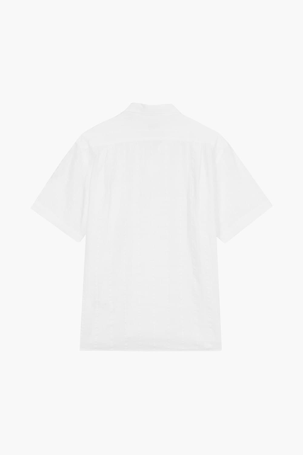 코튼 포켓 테일러드 카라 509 화이트 반소매 셔츠
