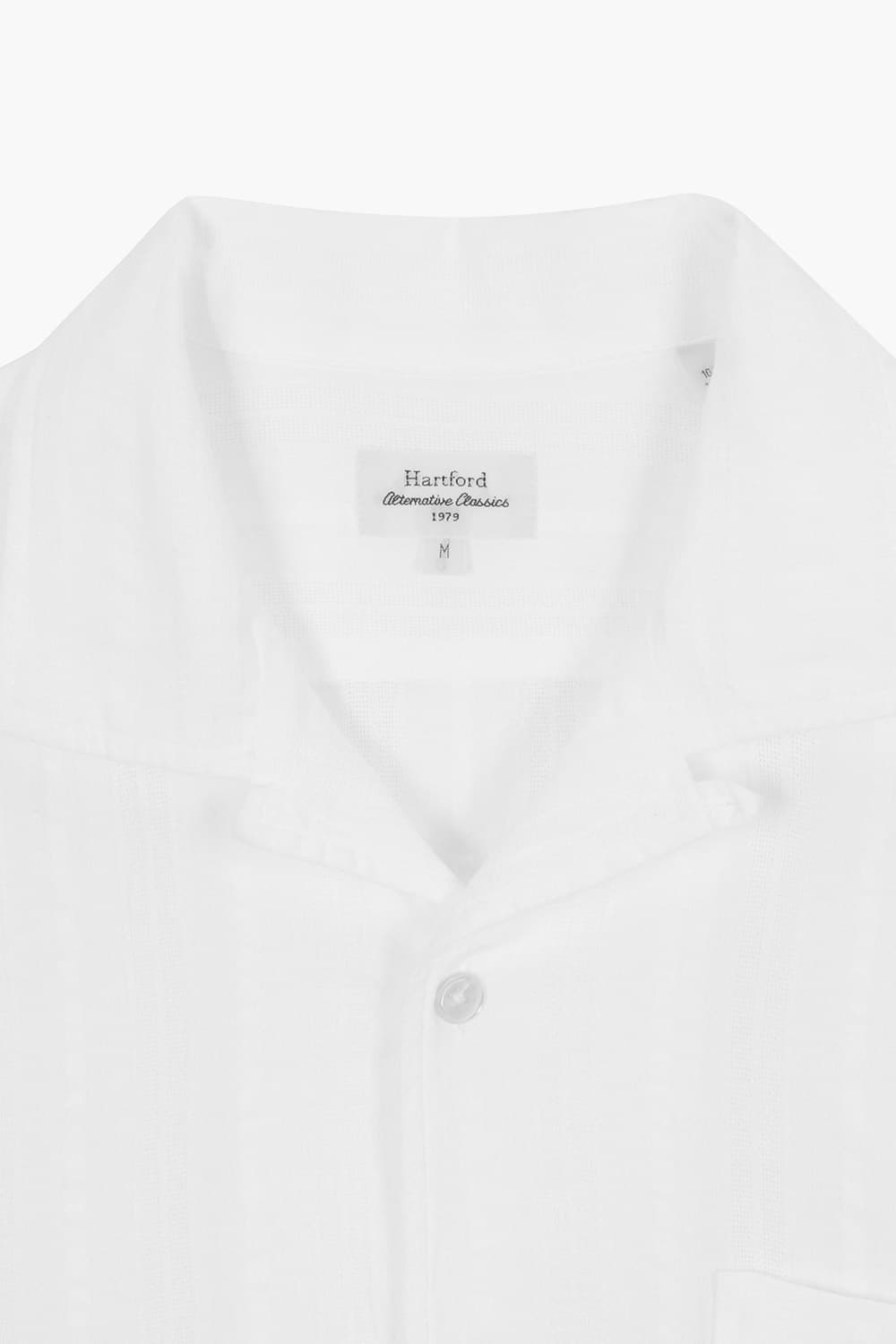 코튼 포켓 테일러드 카라 509 화이트 반소매 셔츠