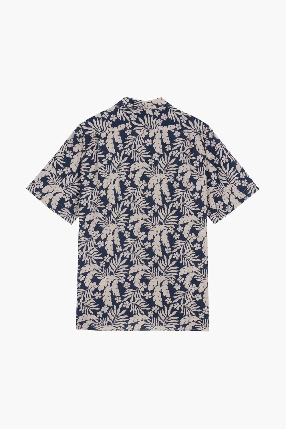 코튼 하와이안 테일러드 카라 508 다크네이비 반소매 셔츠