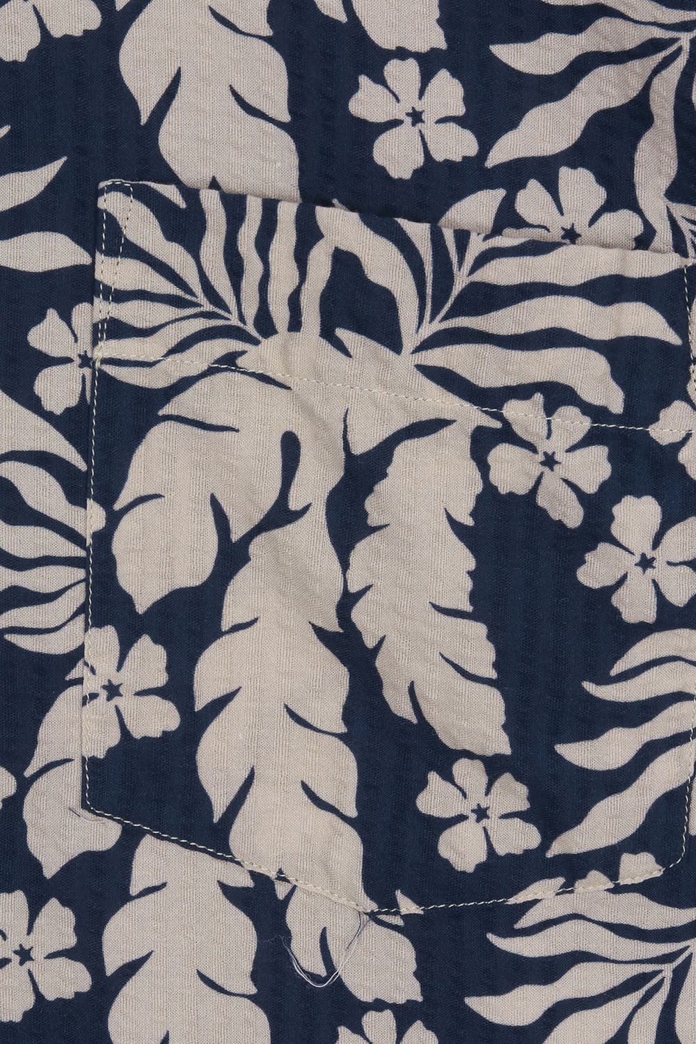 코튼 하와이안 테일러드 카라 508 다크네이비 반소매 셔츠