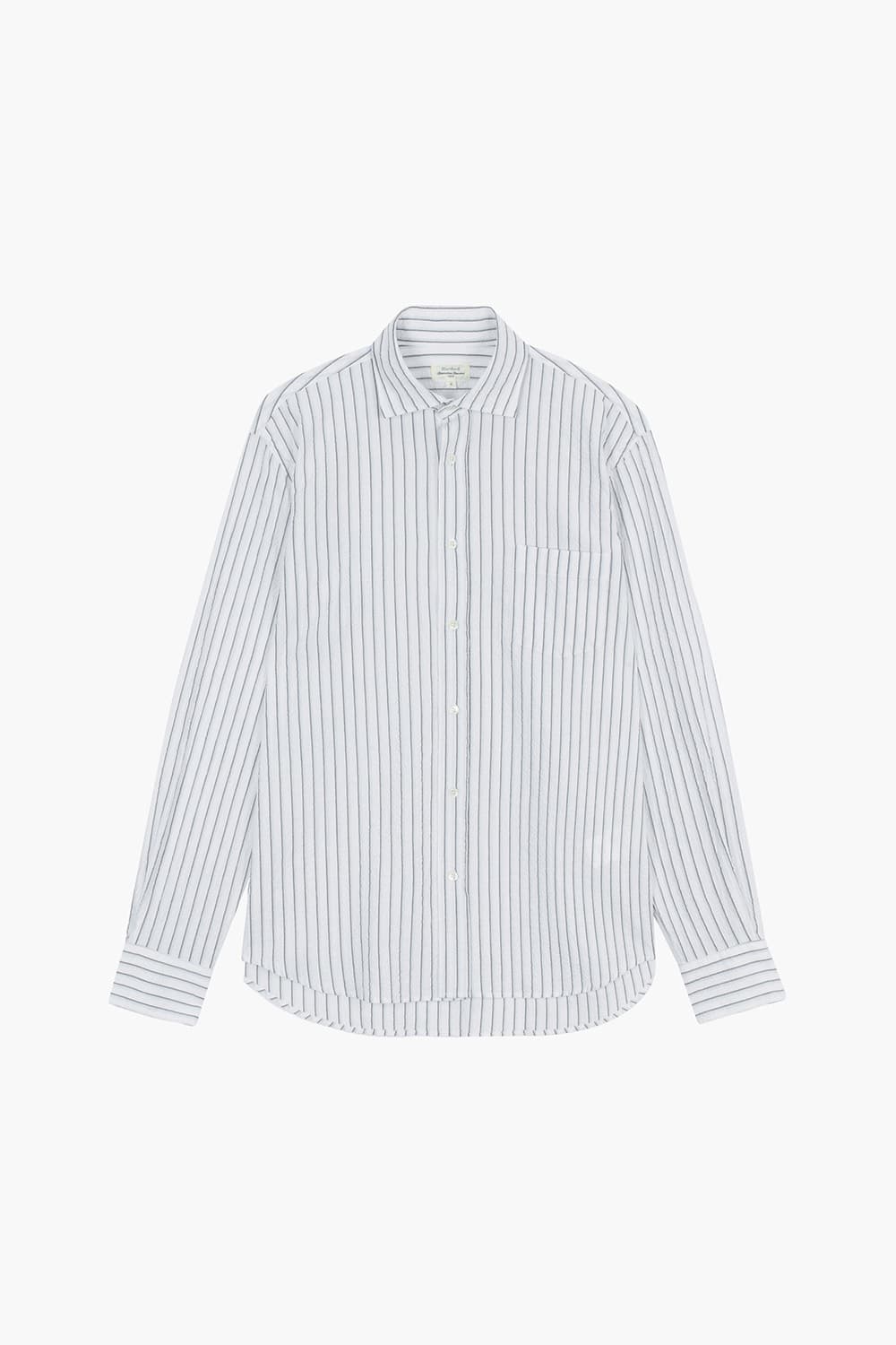 PAUL 코튼 스트라이프 포켓 112 라이트블루 셔츠