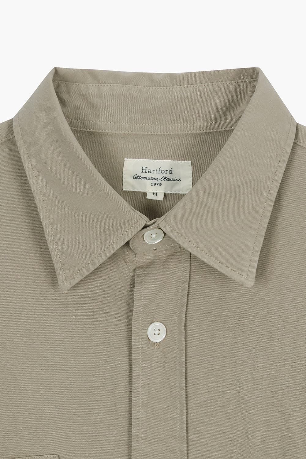 PATROL 면 혼방 버튼 다운 투 포켓 110 라이트카키 셔츠