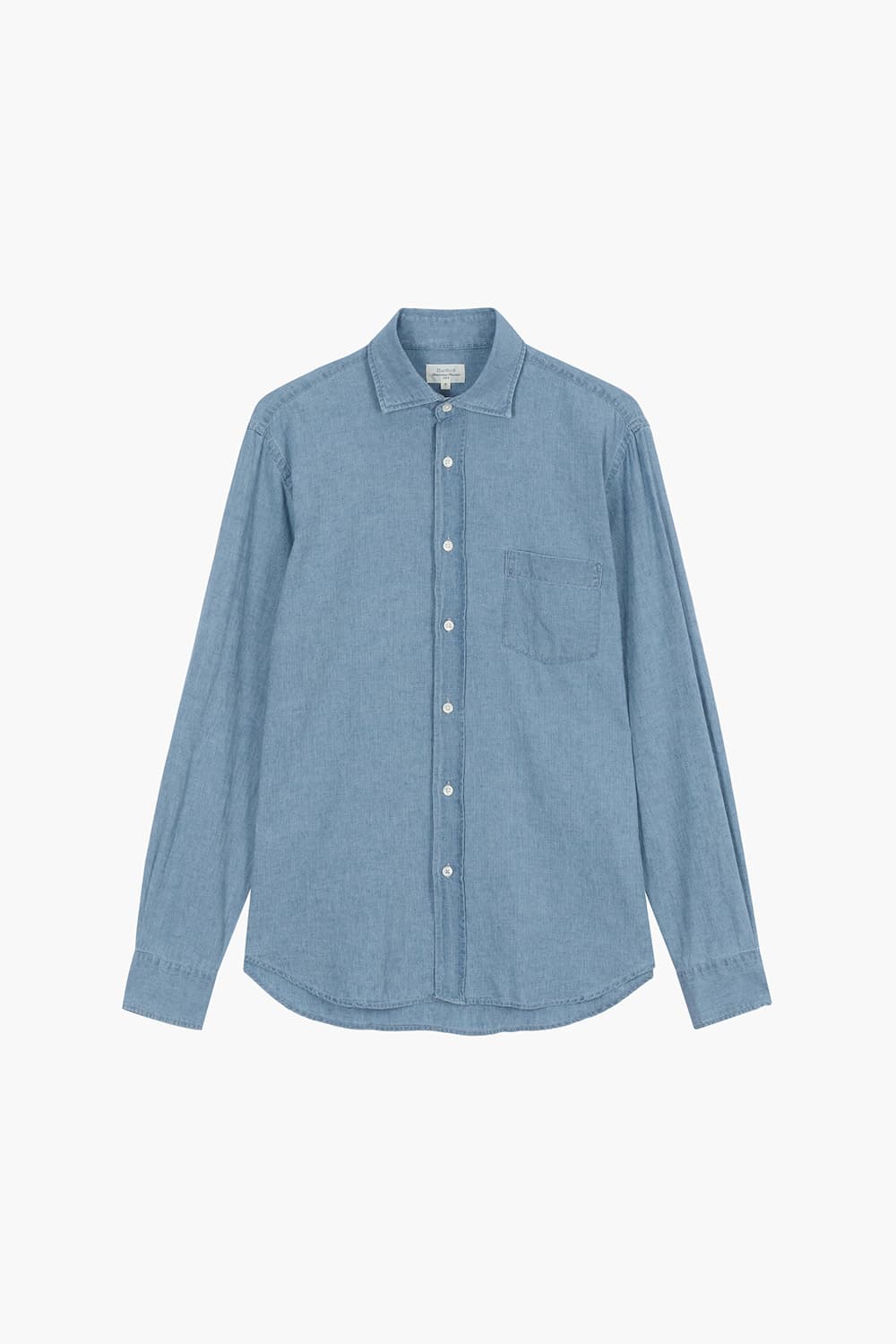 PAUL 린넨 혼방 포켓 109 블루 셔츠