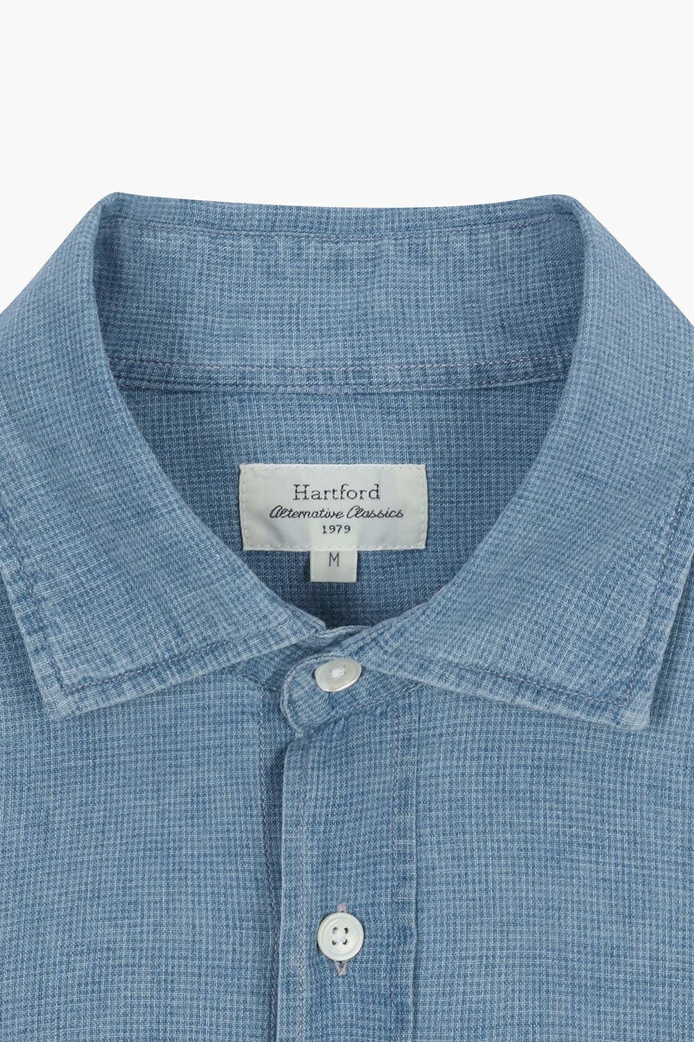 PAUL 린넨 혼방 포켓 109 블루 셔츠