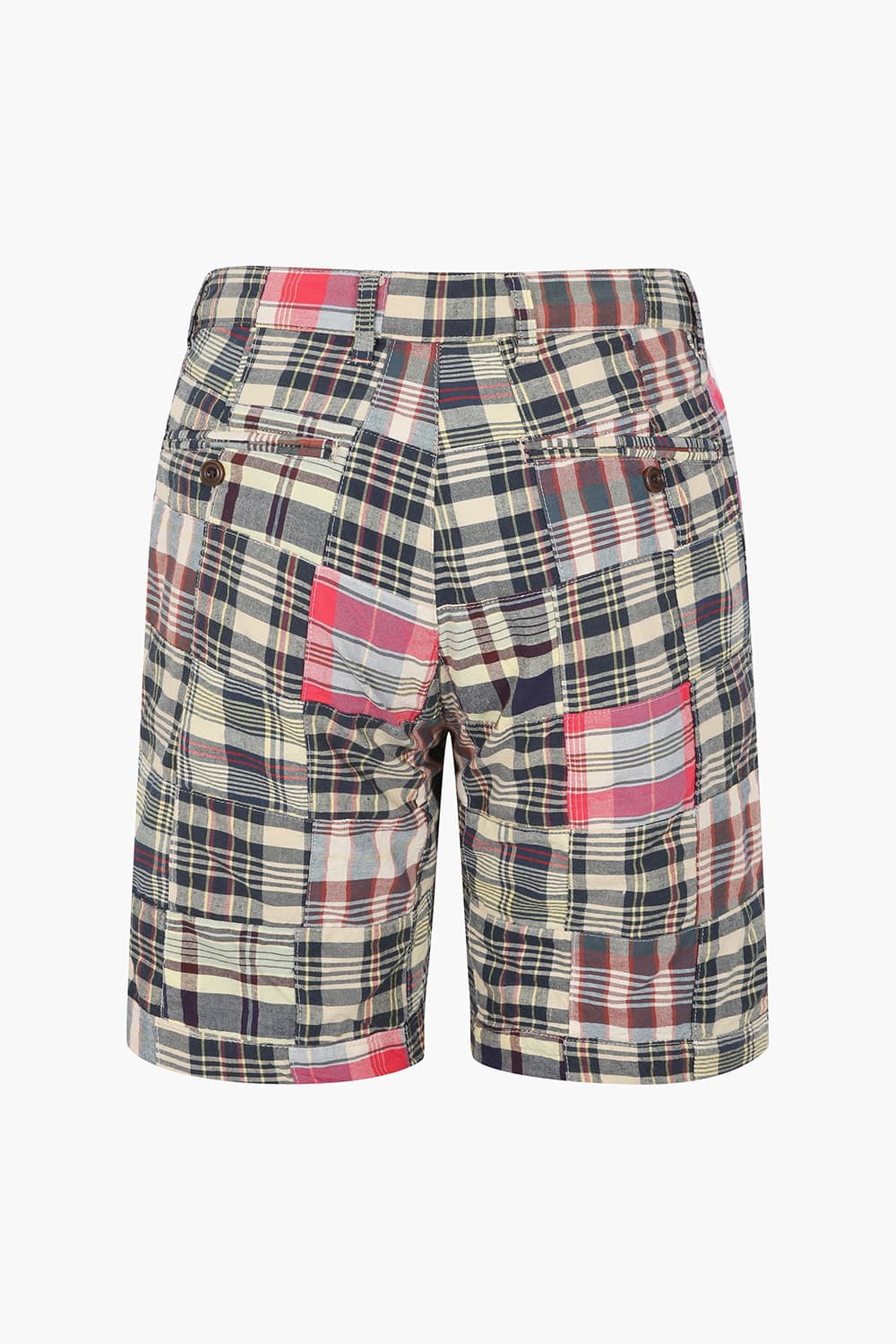BYRON 코튼 타탄 체크 패치워크 501 네이비 쇼츠