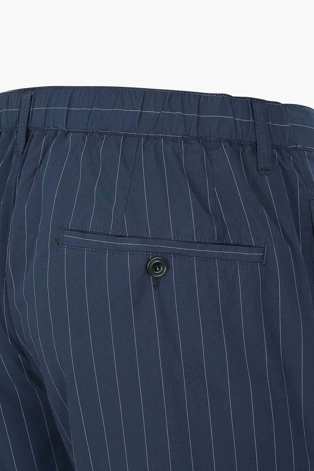 TANKER 코튼 스트라이프 드로우스트링 슬림 101 다크네이비 팬츠