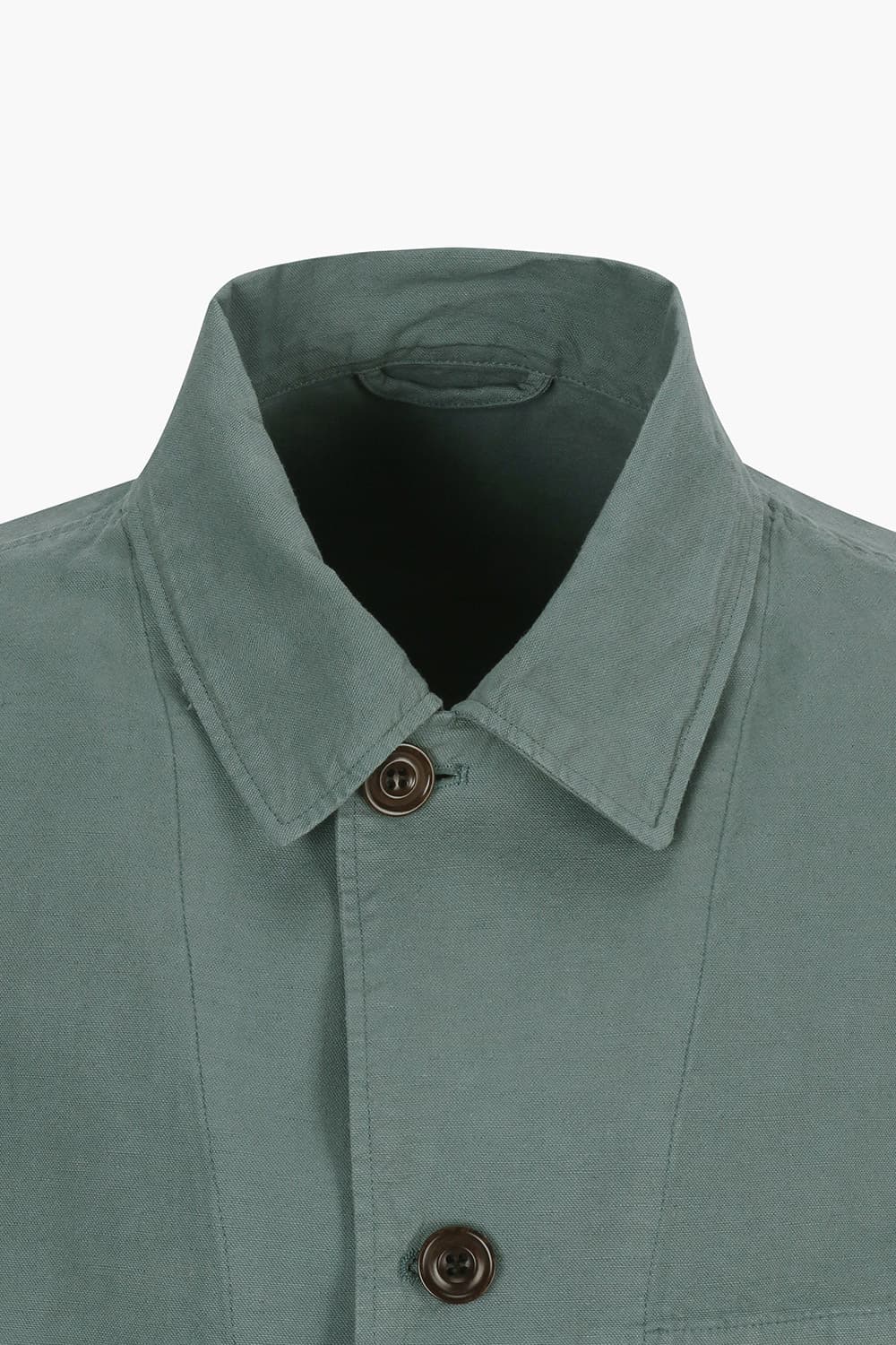 DON 린넨 혼방 투 포켓 셔츠형 108 블루그린 캐주얼 자켓