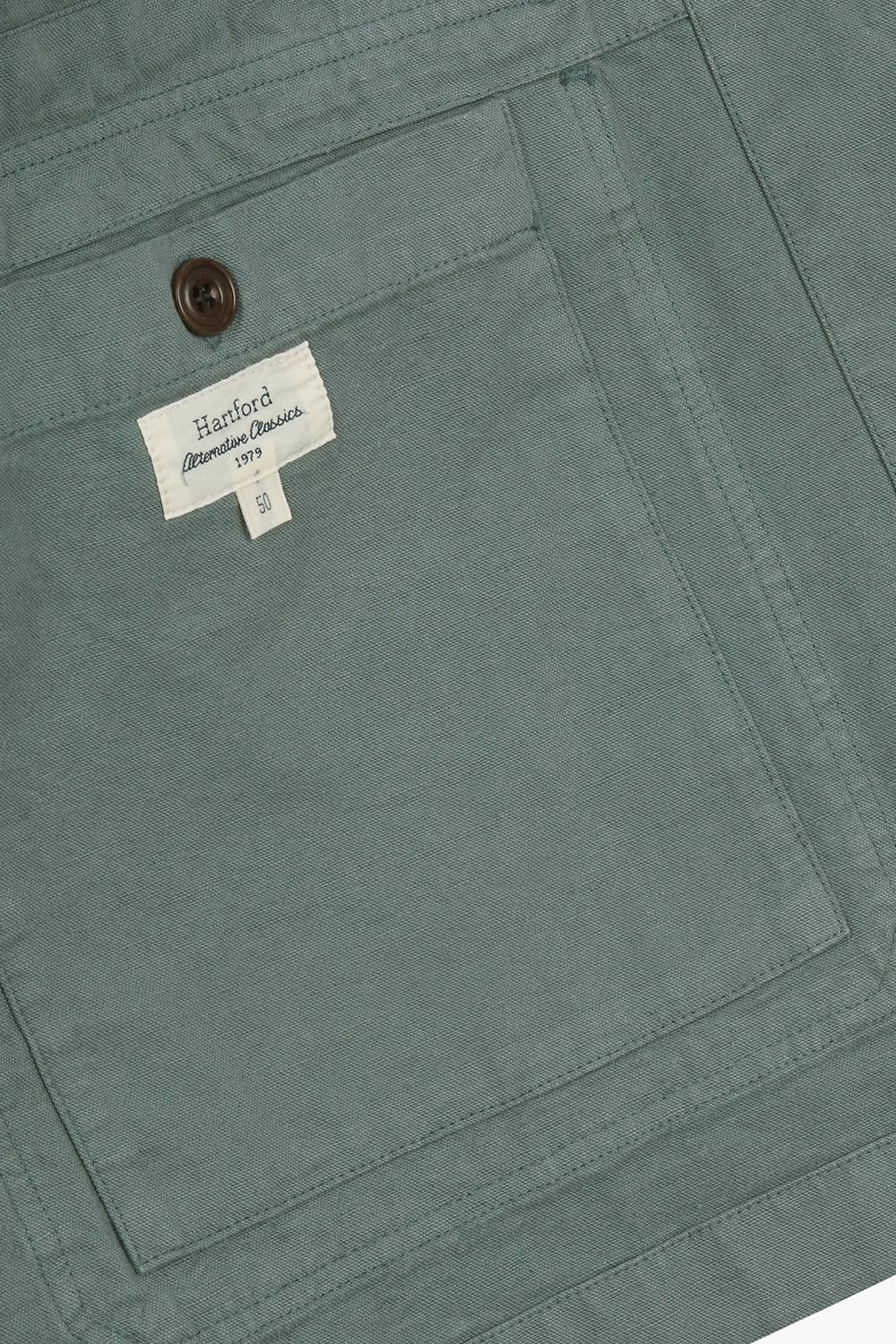 DON 린넨 혼방 투 포켓 셔츠형 108 블루그린 캐주얼 자켓