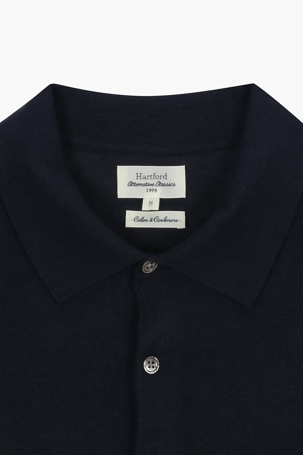 캐시미어 혼방 폴로 107 다크네이비 긴소매 니트