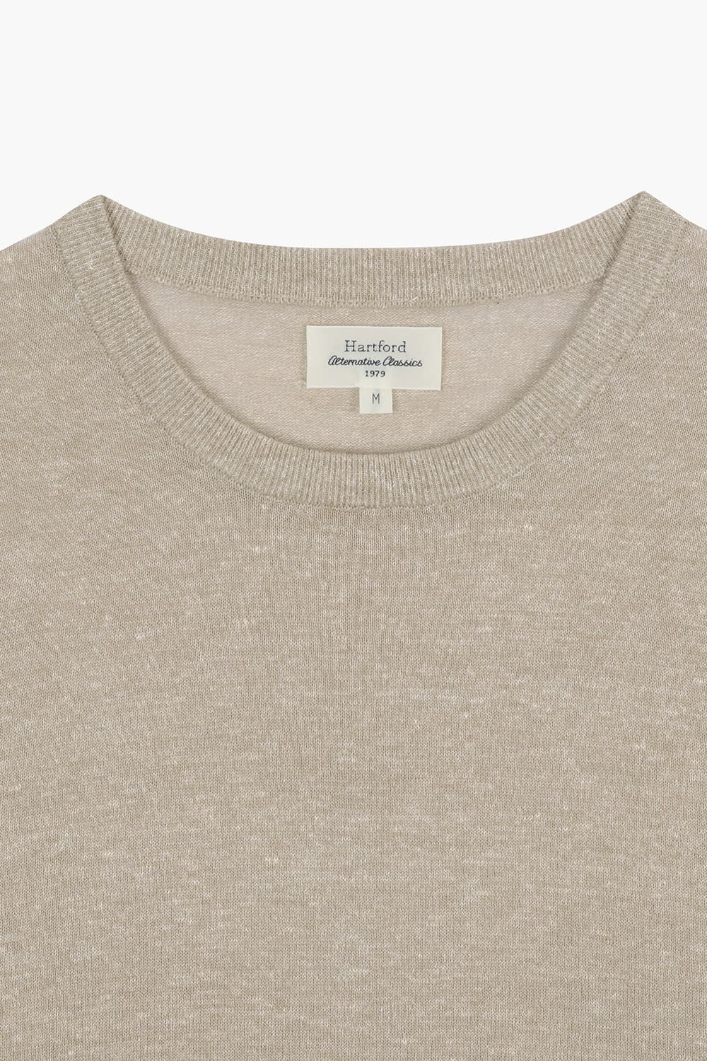 린넨 혼방 크루넥 103 베이지 긴소매 니트